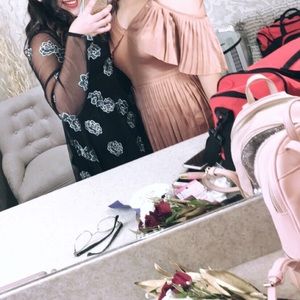 Black floral dress
